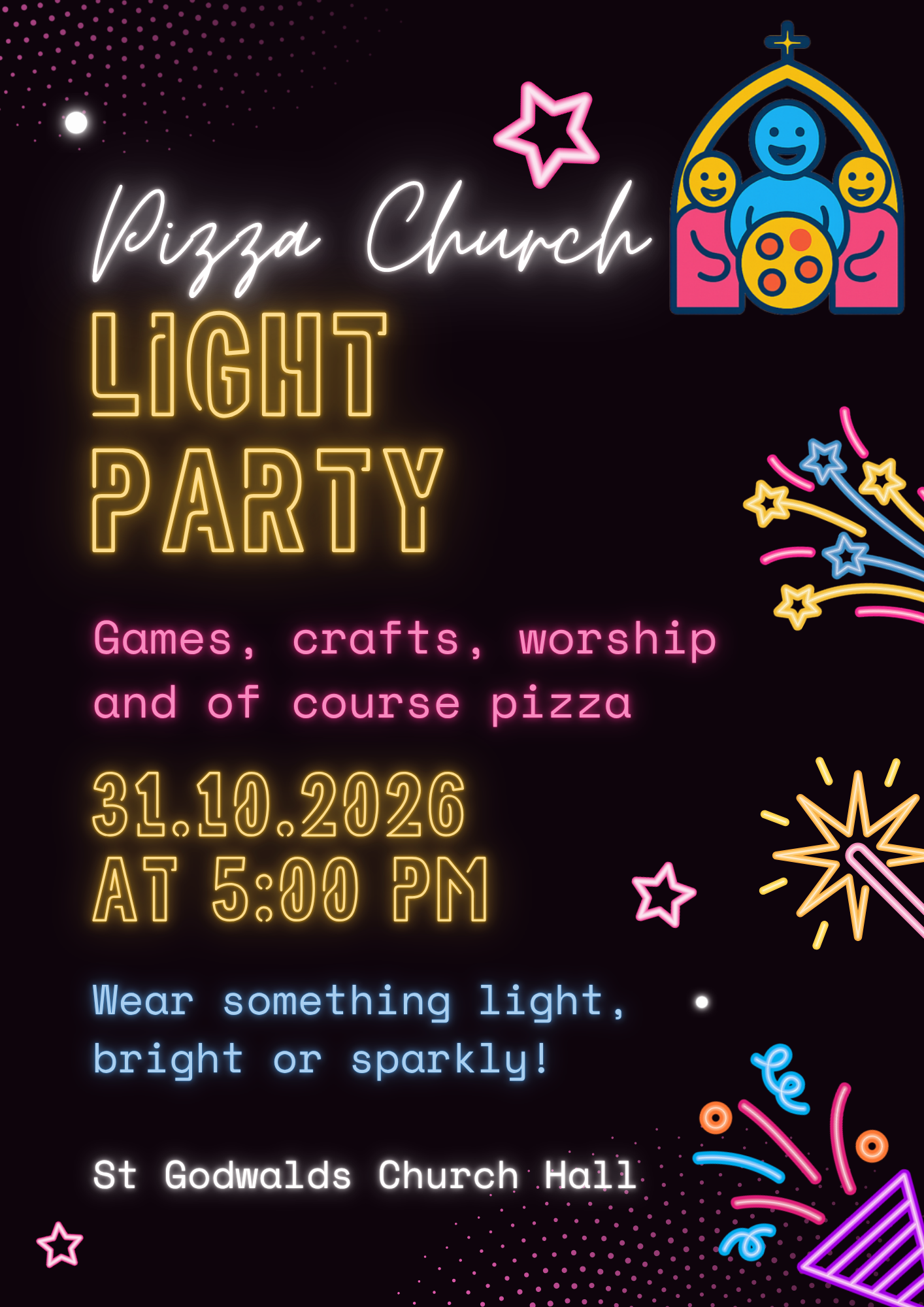 Pizza Church Light Party